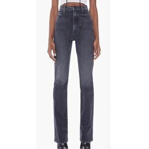 MOTHER Black Flare Wide Leg Jeans